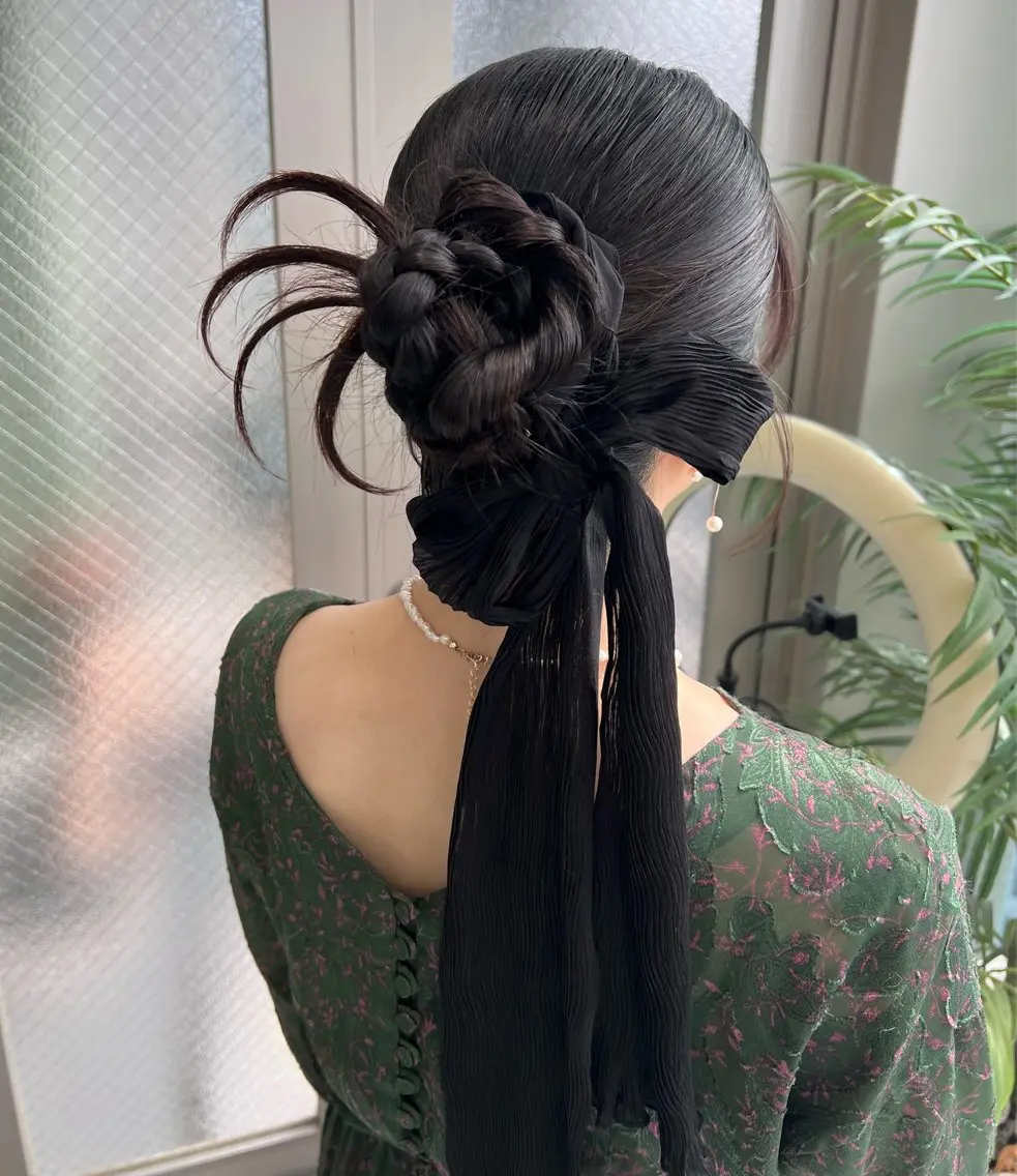 ロング カラー ヘアアレンジ ヘアセット ✨カチモリ✨レイヤー 韓国ヘア🇰🇷ゆいのヘアスタイル