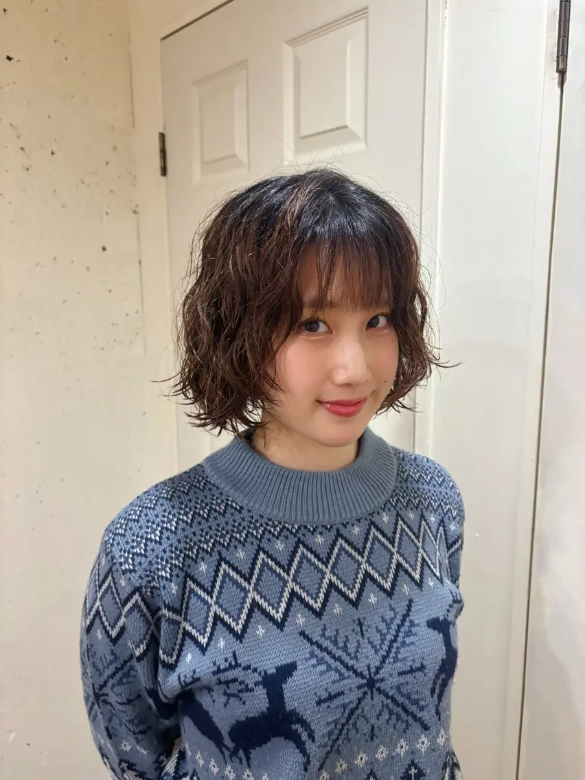 ミディアム パーマ カット パーマ kaito パーマ募集！🙌のヘアスタイル