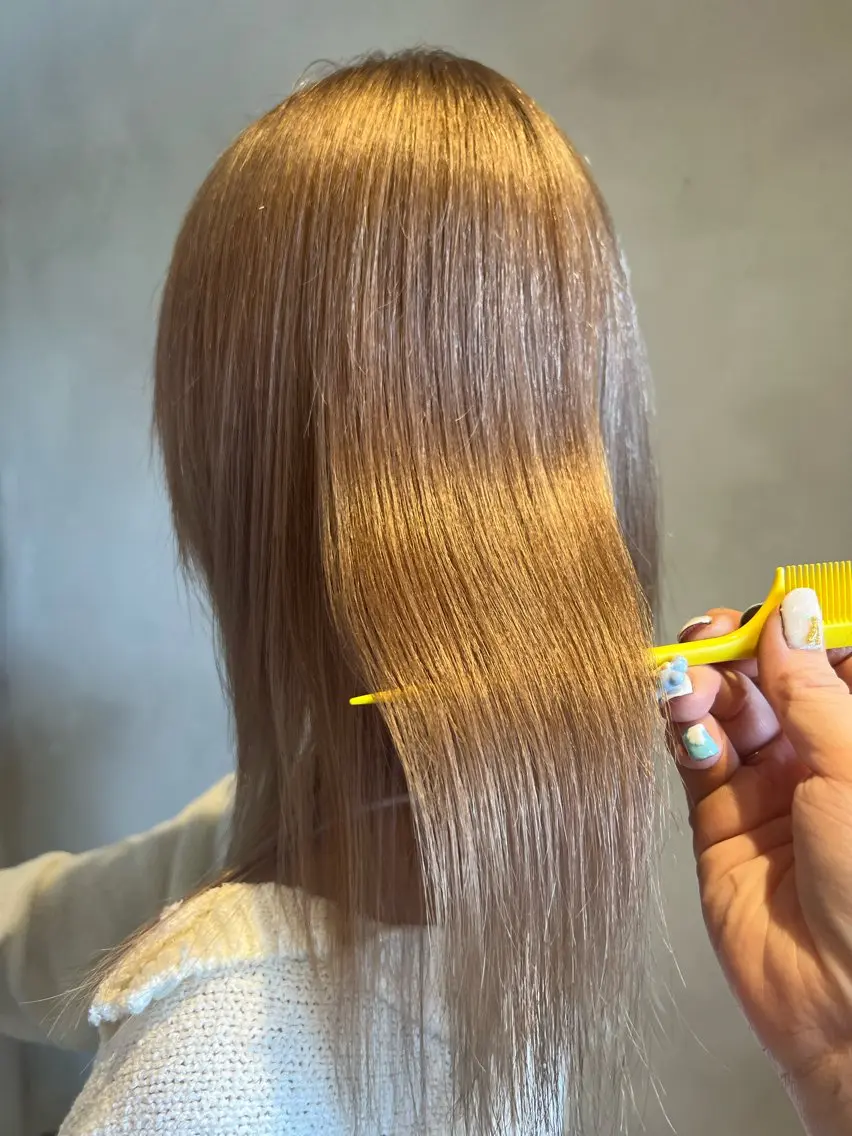 ミディアム カラー カット ヘアカラー トリートメント 髪質改善 すずきひじりのヘアスタイル