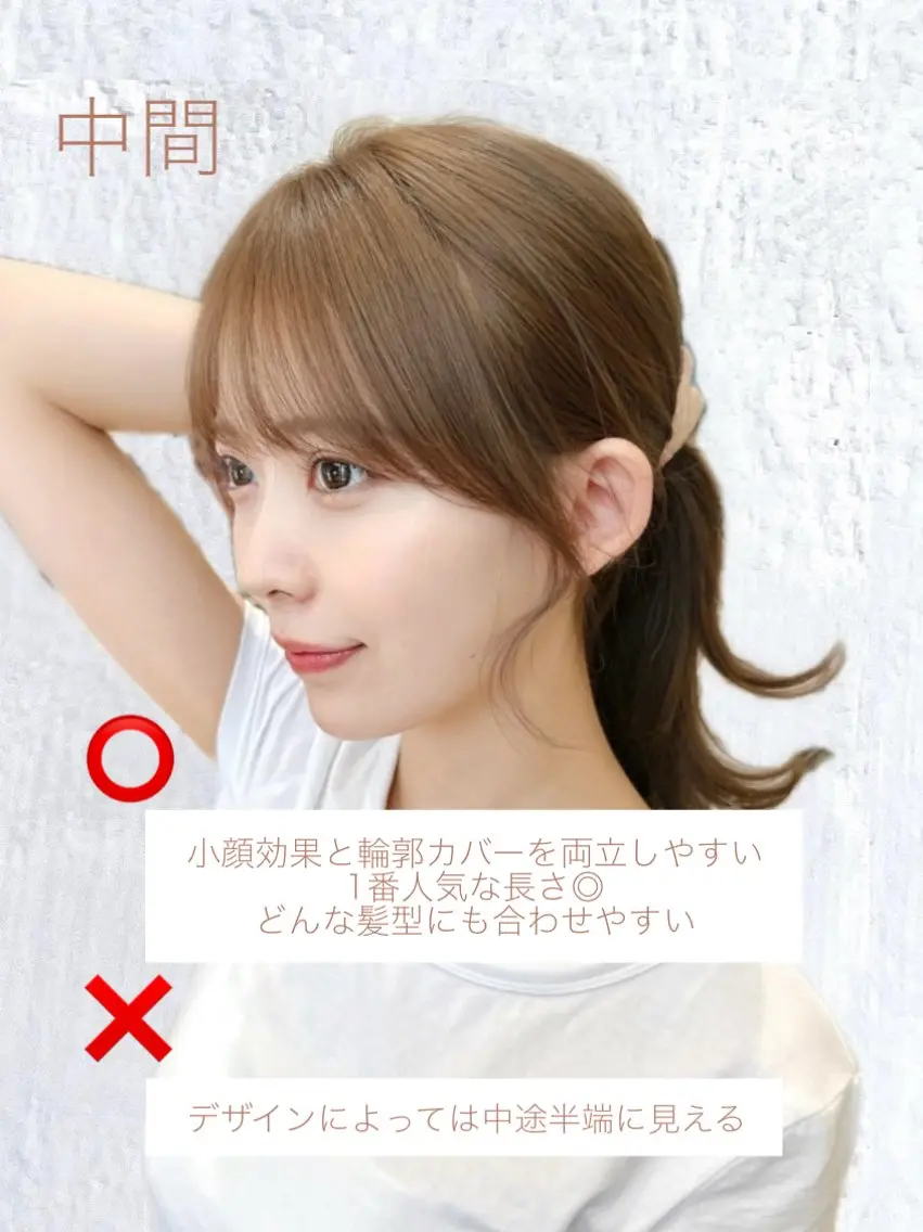 セミロング 顔周りカット 小顔カット カット ヘアカラー トリートメント 顔周り/くびれヘア 韓国ヘア💕風間るなのヘアスタイル