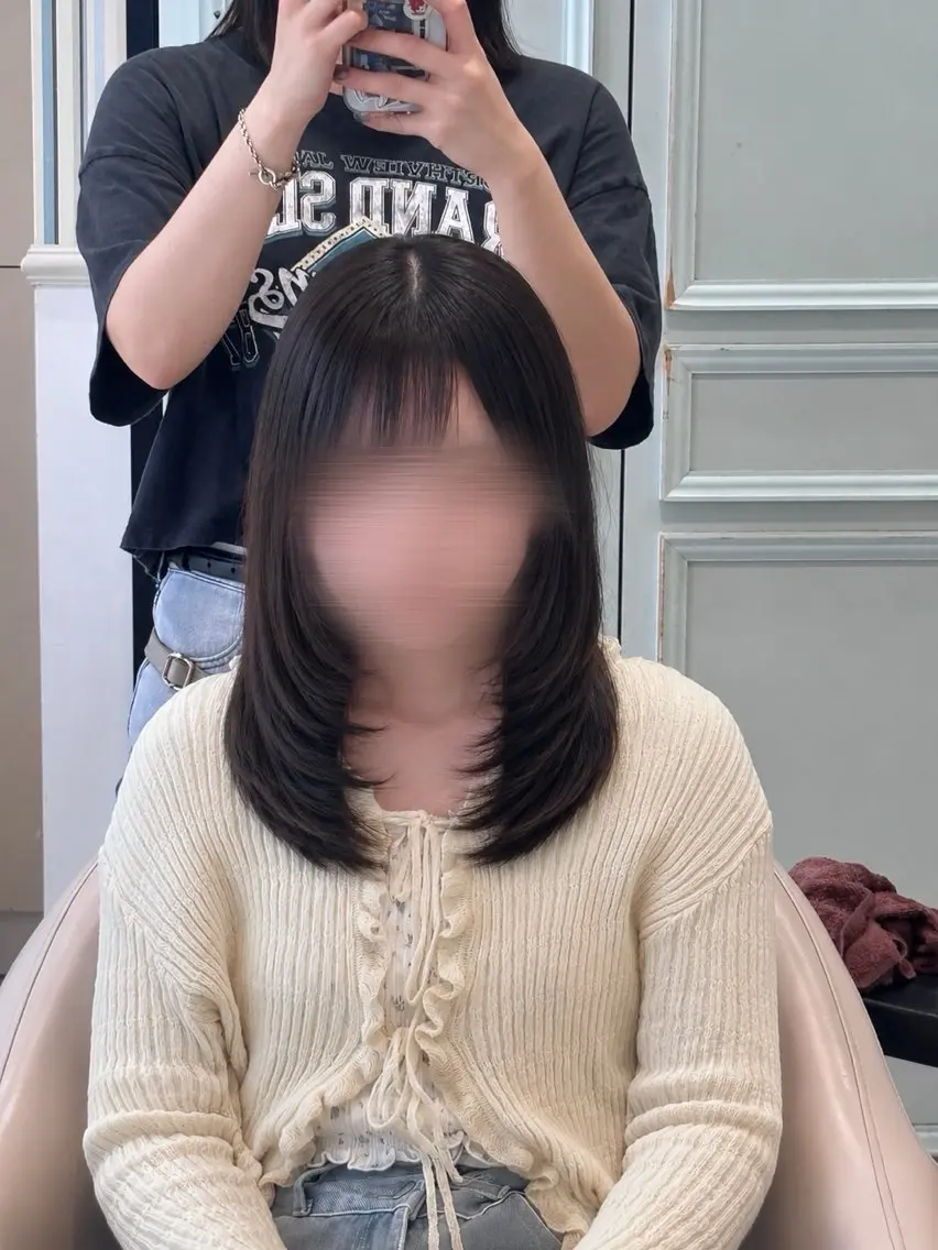 ミディアム カット トリートメント 髪質改善縮毛矯正 /レイヤー🌙ゆきのヘアスタイル