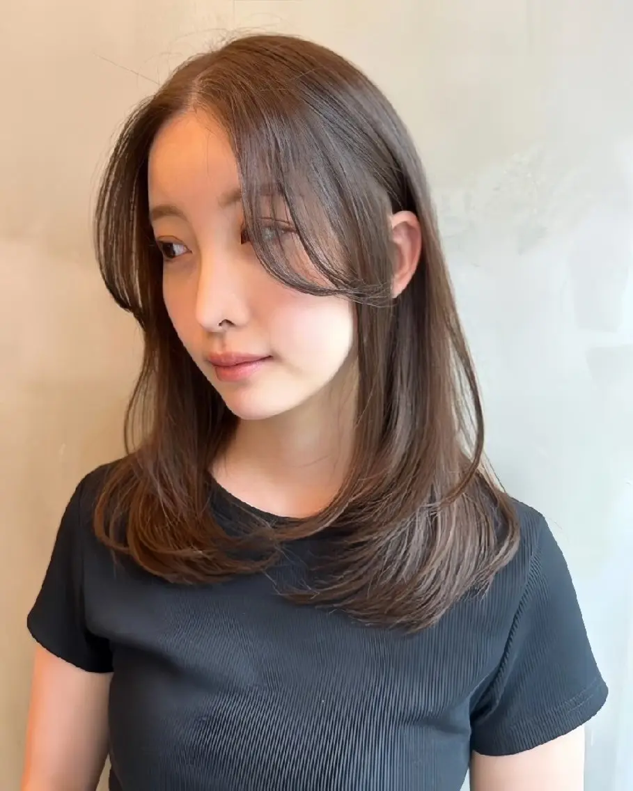 セミロング カラー 〇21時〜カット専門 河野　恭太のヘアスタイル