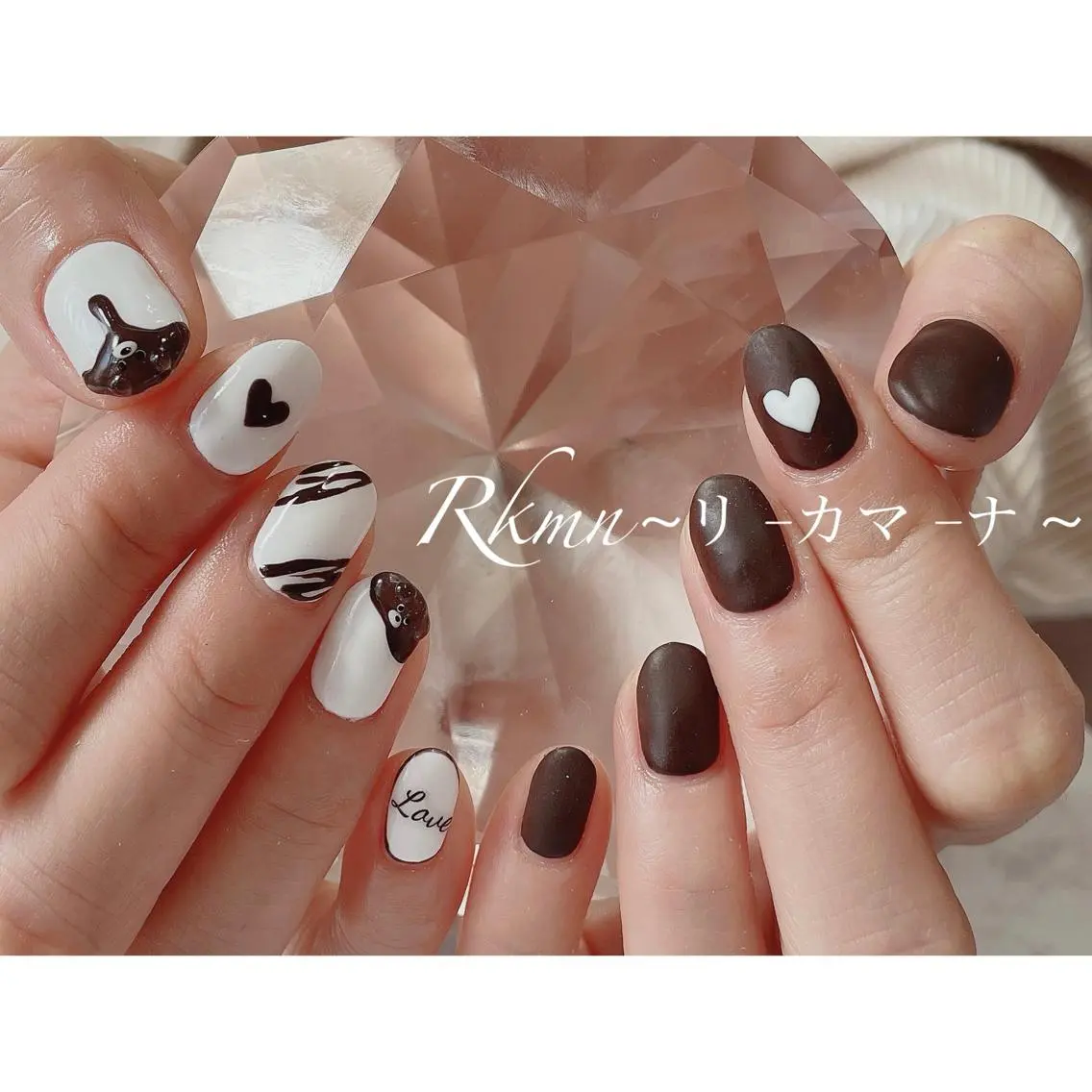 ネイル アートネイル 春ネイル バレンタイン ハンドネイル フットネイル ハンドケア Rkmn ~リ-カマ-ナ~のネイルデザイン