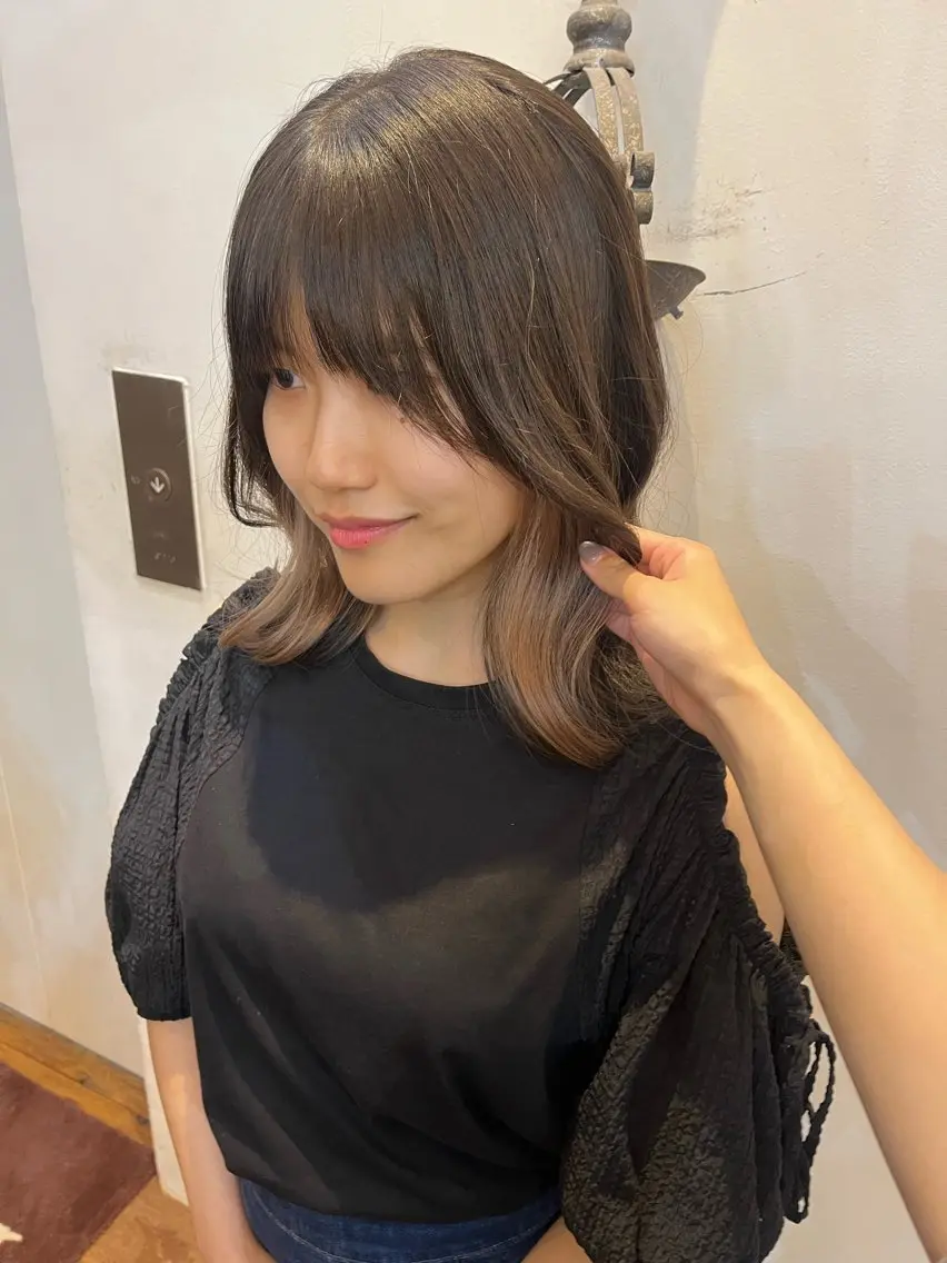 カラー ベージュカラー ミルクティーベージュ ヘアカラー トリートメント 東茉央/レディース パーマ🧸銀座のヘアスタイル
