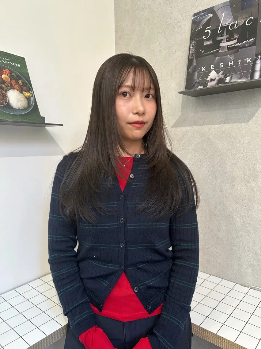 ロング カラー ハッシュカット レイヤーカット KAZU keshiki大名のヘアスタイル