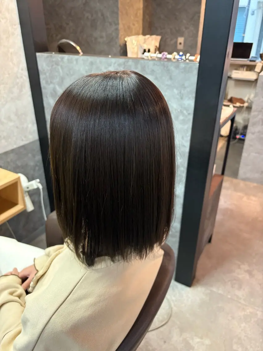 ミディアム 縮毛矯正 島田 叶夢のヘアスタイル