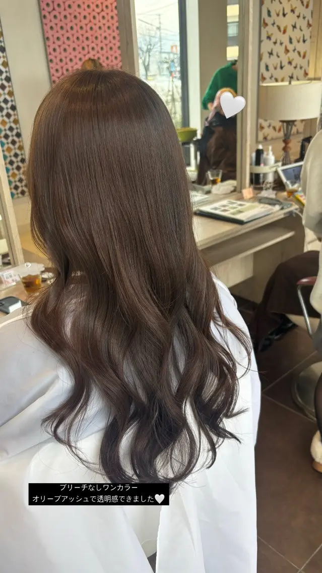カラー アッシュ 黒髪 透明感カラー ヘアカラー 🌷艶髪カラー  / メイ🪄︎︎✨のヘアスタイル