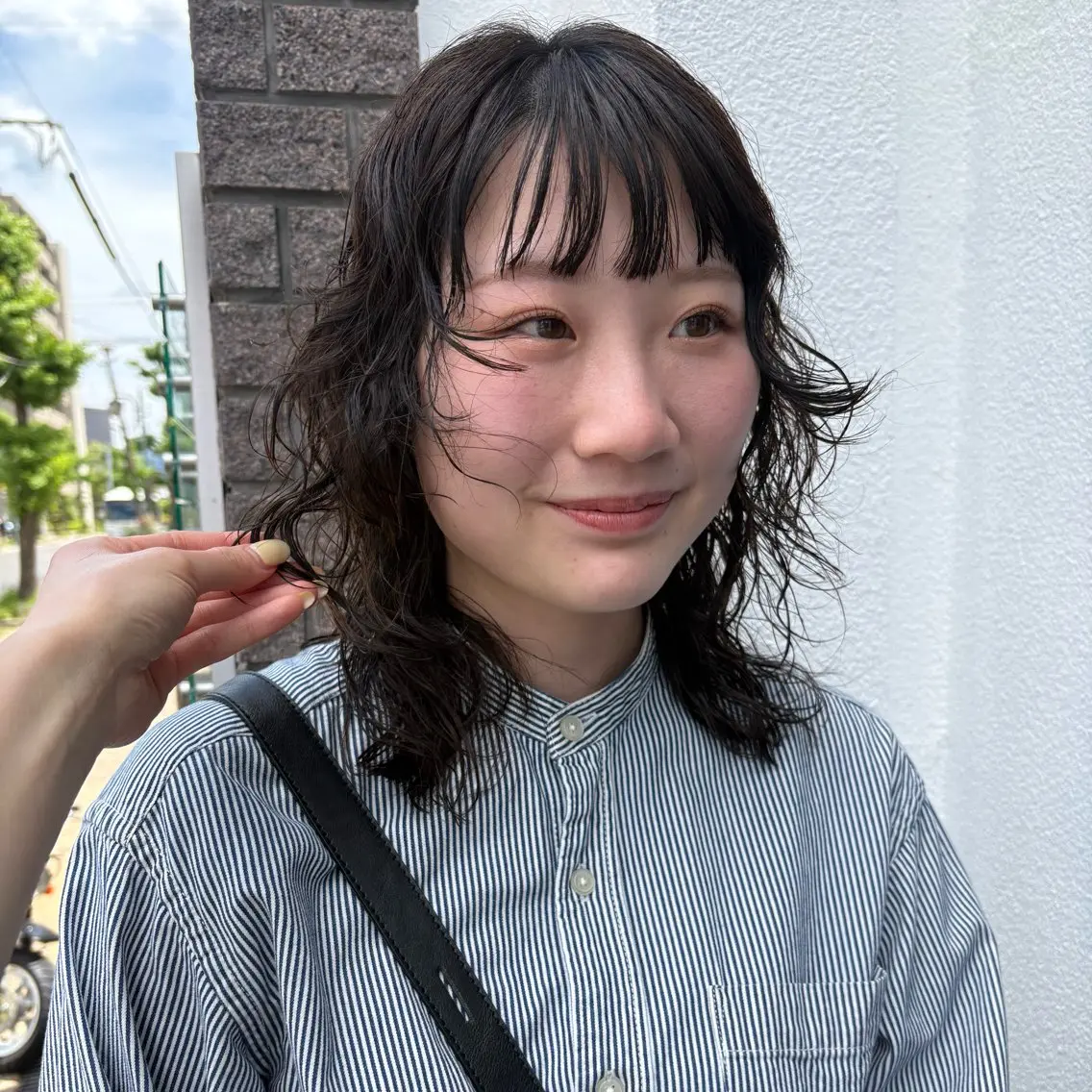 ミディアム パーマ ミディアムパーマ レイヤーカット カット パーマ Yui⭐️ 透明感カラー🫧のヘアスタイル