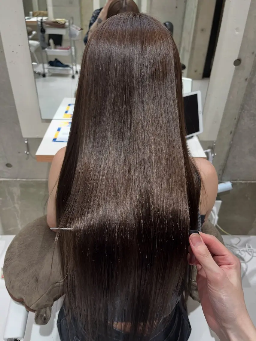 【圧倒的ツヤカラー】似合わせカット+髪質改善カラー+トリートメント 透明感、ツヤ感、韓国ヘアの写真