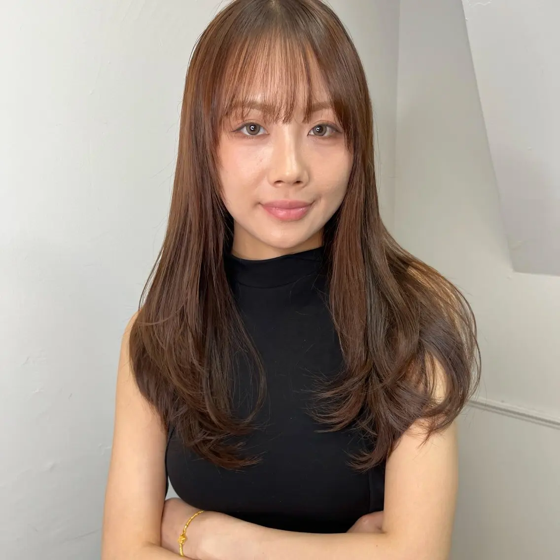 ミディアム カラー ベージュカラー ボルドーカラー 韓国風カラー オリーブベージュ 顔周りカット 🌼似合わせのプロ 心斎橋/rena🌼のマツエク・マツパデザイン