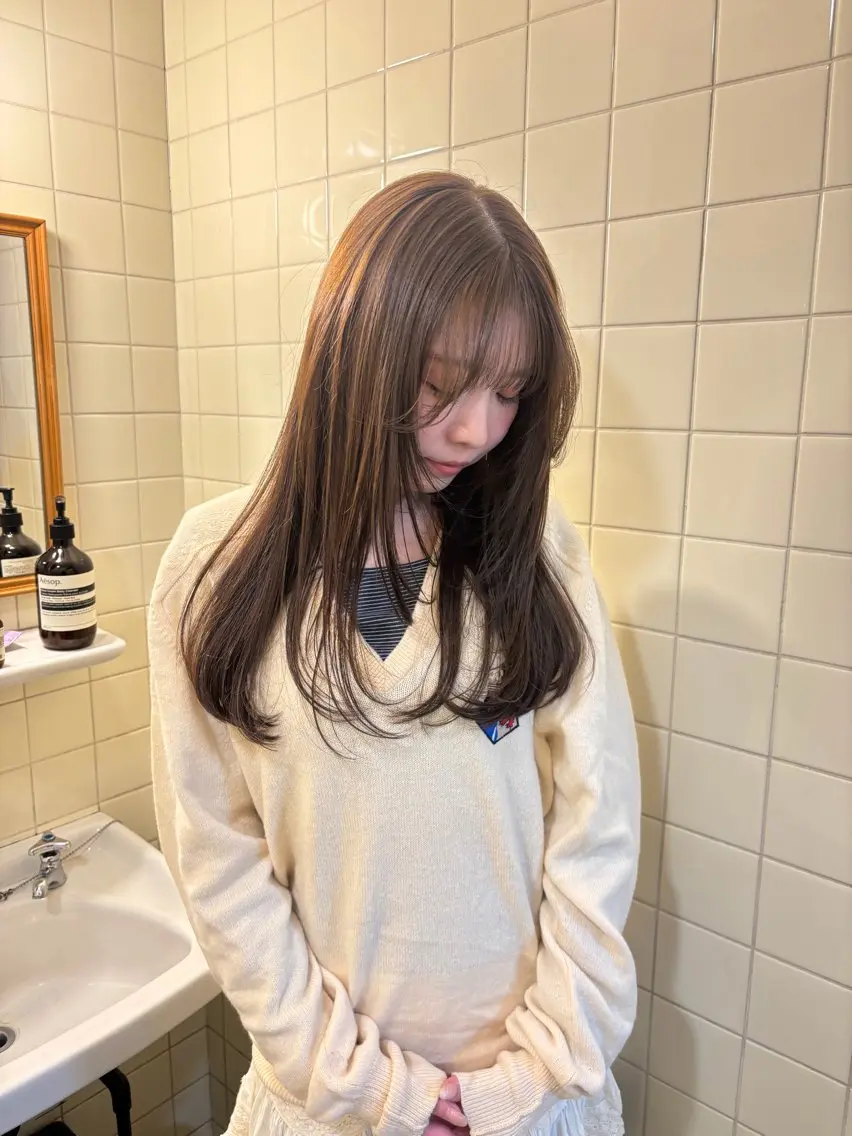 ロング カラー カット ヘアカラー トリートメント ボブ&韓国レイヤー/ 艶カラー♡TOMOEのヘアスタイル