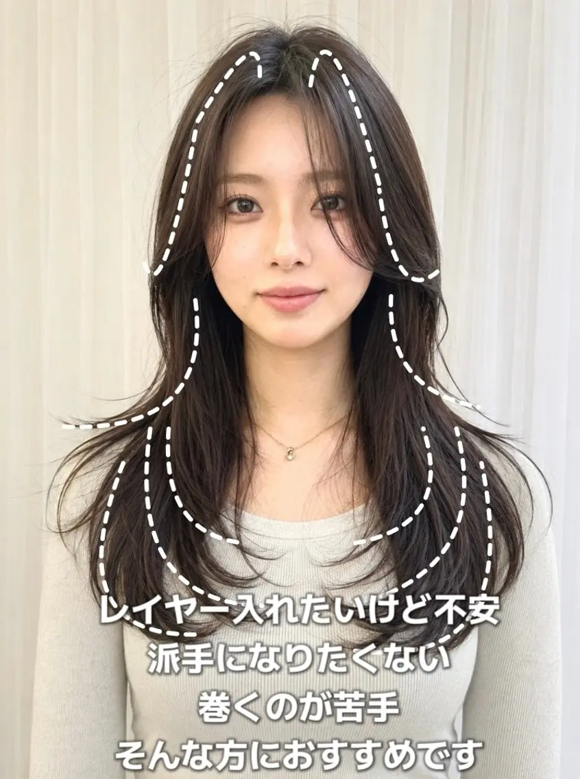 ロング カラー カット ヘアカラー トリートメント ヘッドスパ 💎レイヤー/韓国 💎石戸谷のヘアスタイル