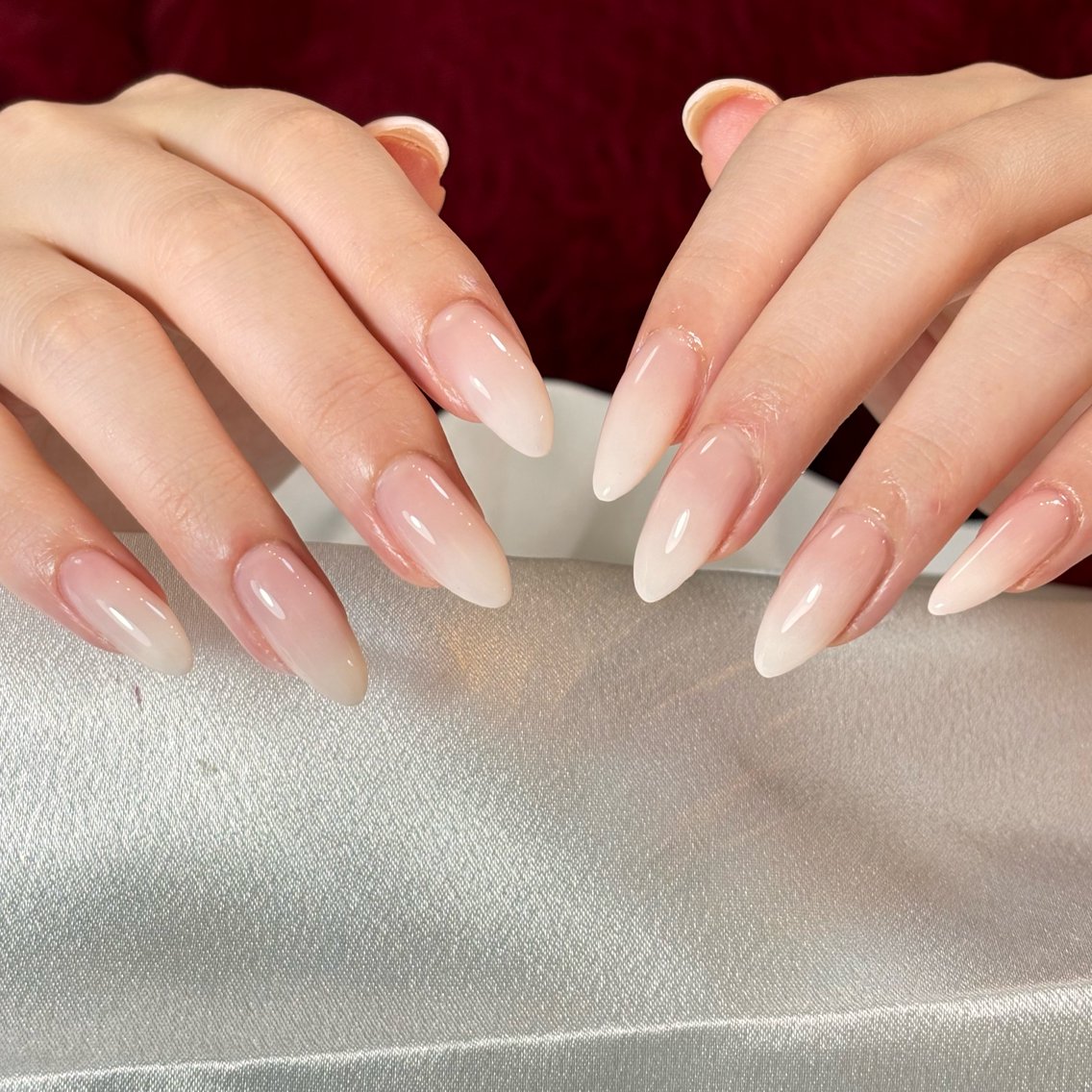 ネイル 桜ネイル 長さ出し フレンチネイル 韓国ネイル マグネットネイル Kiwami nailsalonのネイルデザイン