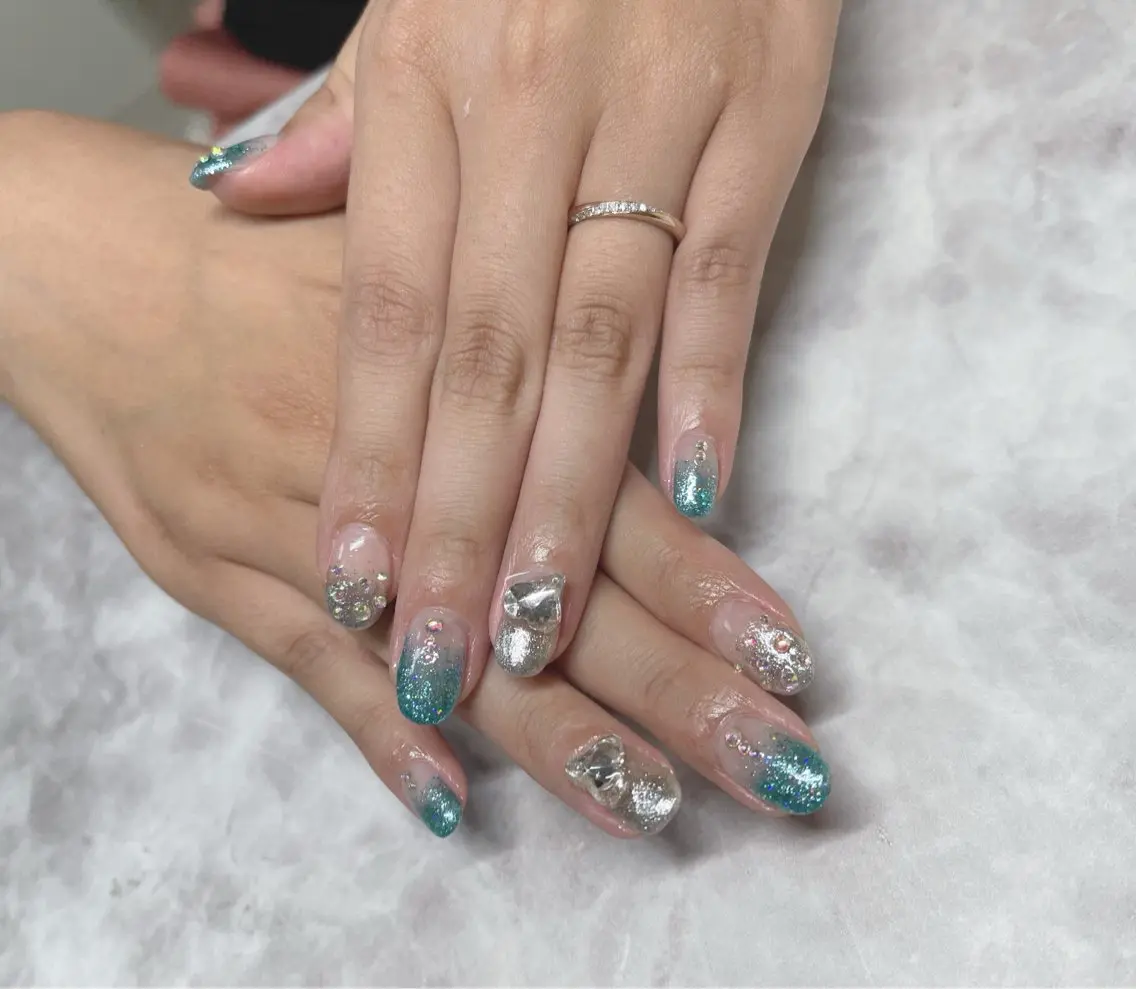 ネイル ブルー R@nail🫧町田 🫧らんのネイルデザイン