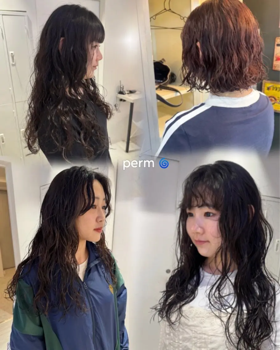 セミロング カラー セミロングパーマ ボブ カット ヘアカラー パーマ Ami/艶カラー/ レイヤー/ハイトーンのヘアスタイル