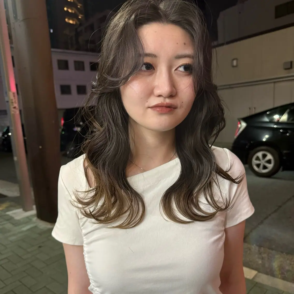 セミロング レイヤーカット カット 舟橋耀/ブリーチカラ ー/レイヤーカットのヘアスタイル