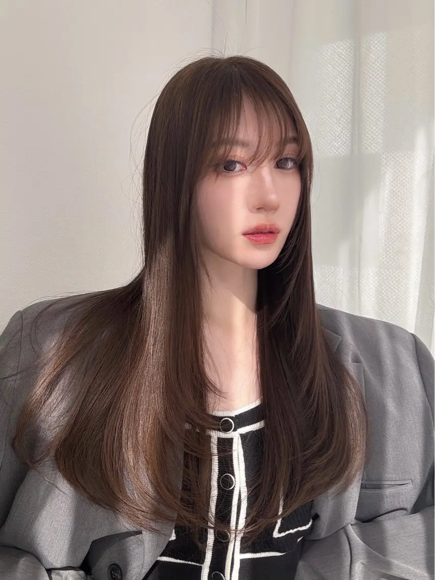 ロング 韓国風ヘア レイヤーカット カット ヘアカラー トリートメント 戸張 翔太のヘアスタイル