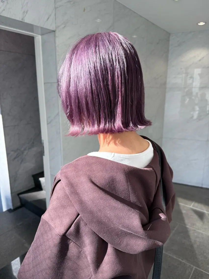 ミディアム カラー ラベンダーカラー ヘアカラー マツオカ マコのヘアスタイル