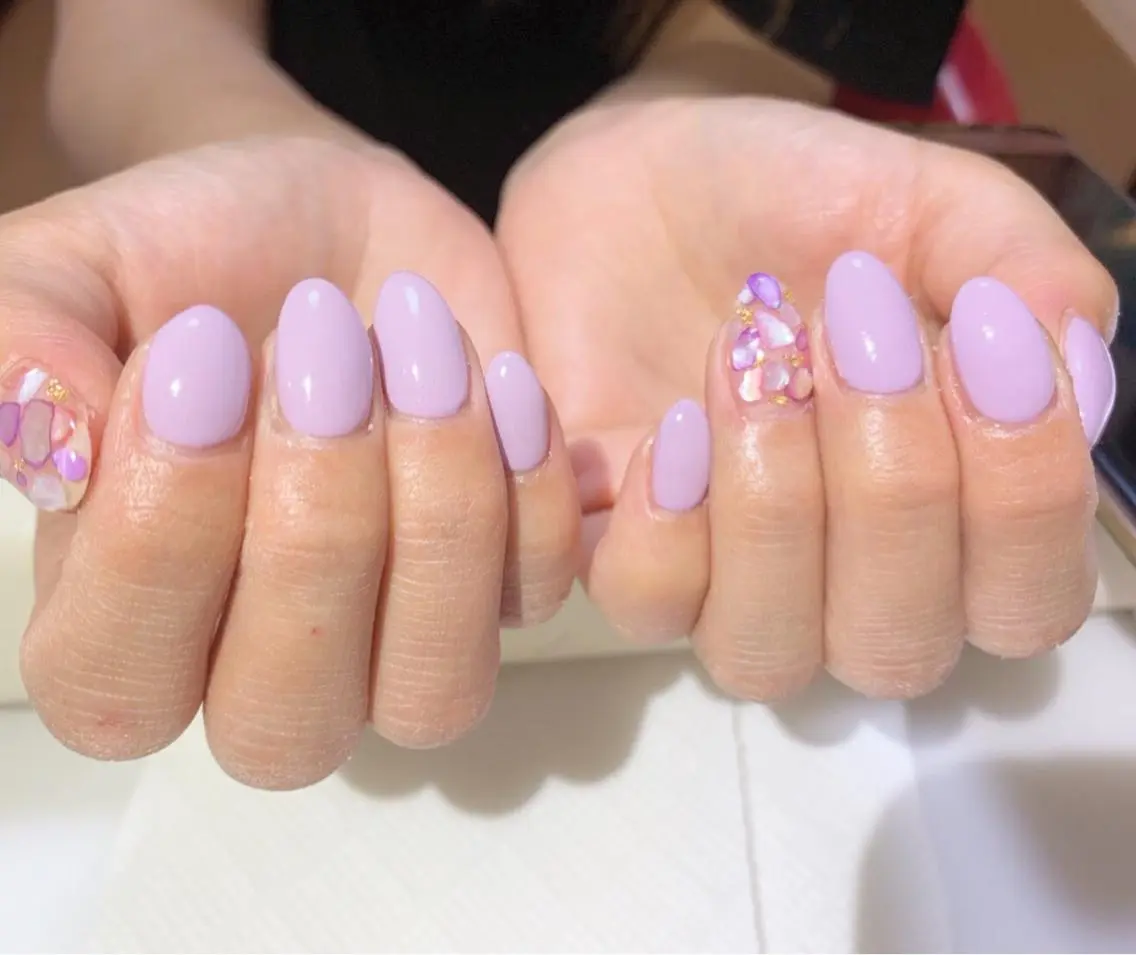 ネイル フットネイル パープル シンプルネイル 春ネイル 夏ネイル nail fufla ♡yamane♡のネイルデザイン