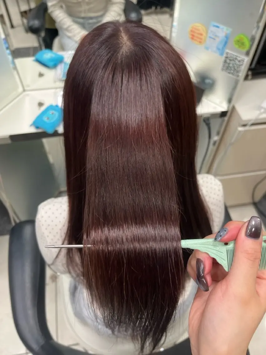 ロング 縮毛矯正 縮毛矯正 海野 楓のヘアスタイル