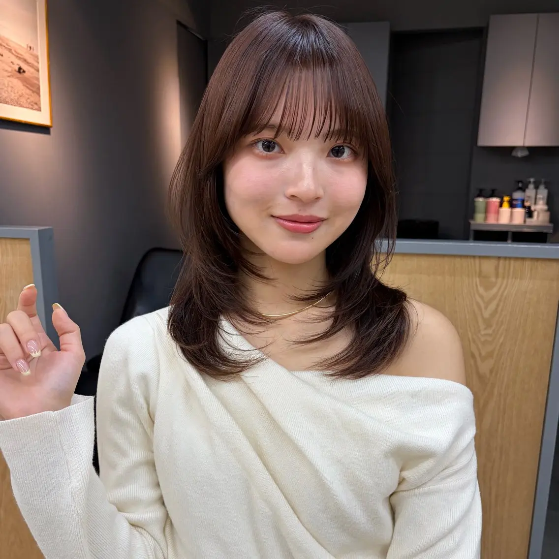 ミディアム ミディアムレイヤー レイヤーカット ヘアカラー トリートメント カットモデル募集中 🤍harunaのヘアスタイル