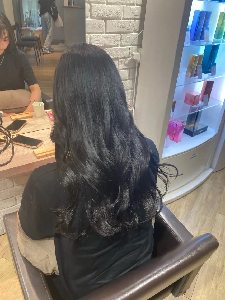 ロング ヨシンモリ 韓国風ヘア 川畑 心子のヘアスタイル