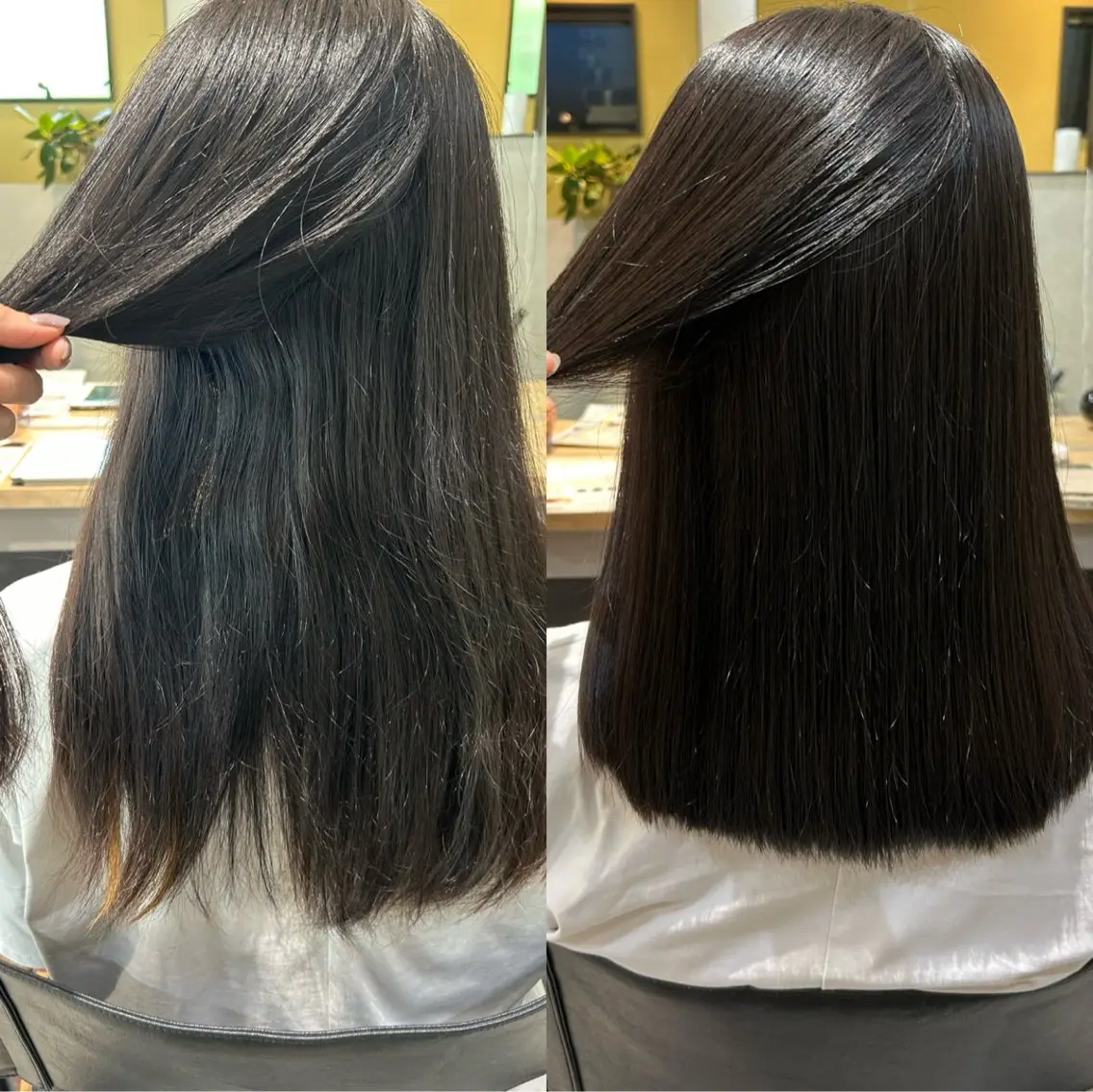 ロング パーマ カット 縮毛矯正 トリートメント hubhair レイヤー/透明感のヘアスタイル