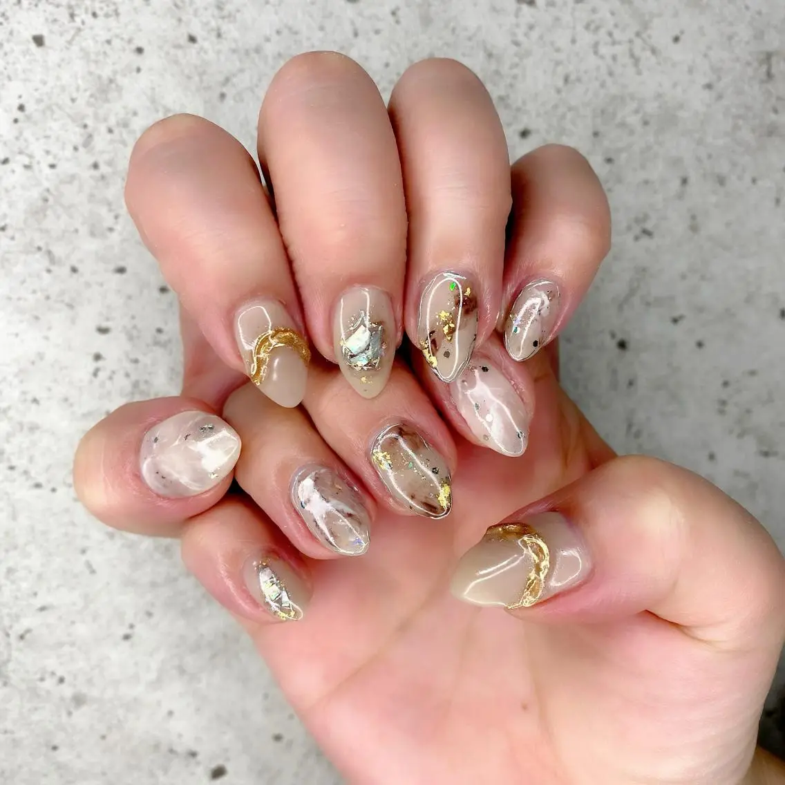 ミディアム カラー パーマ ヘアアレンジ メンズ キッズ ネイル マツエク・マツパ アートネイル ミラーネイル ニュアンスネイル ニュアンスパーマ ハンドネイル Salon Ｋのネイルデザイン