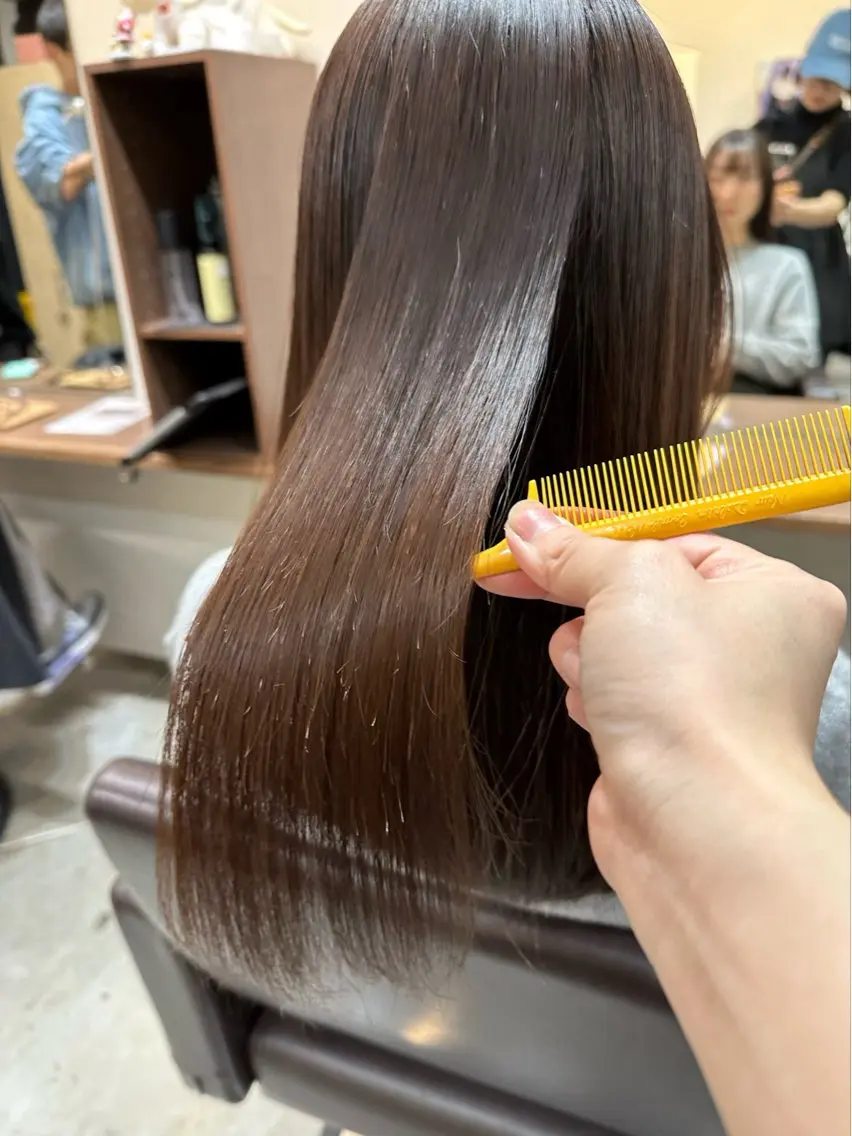 セミロング 縮毛矯正 縮毛矯正+モテカラー 🎀✨MIHOのヘアスタイル