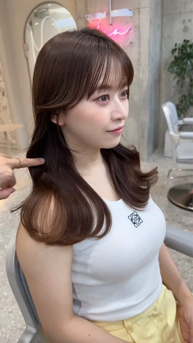 ロング カラー 透明感カラー 韓国風ヘア 垢抜け🪞/ハッシュ レイヤー/リョウヤのヘアスタイル