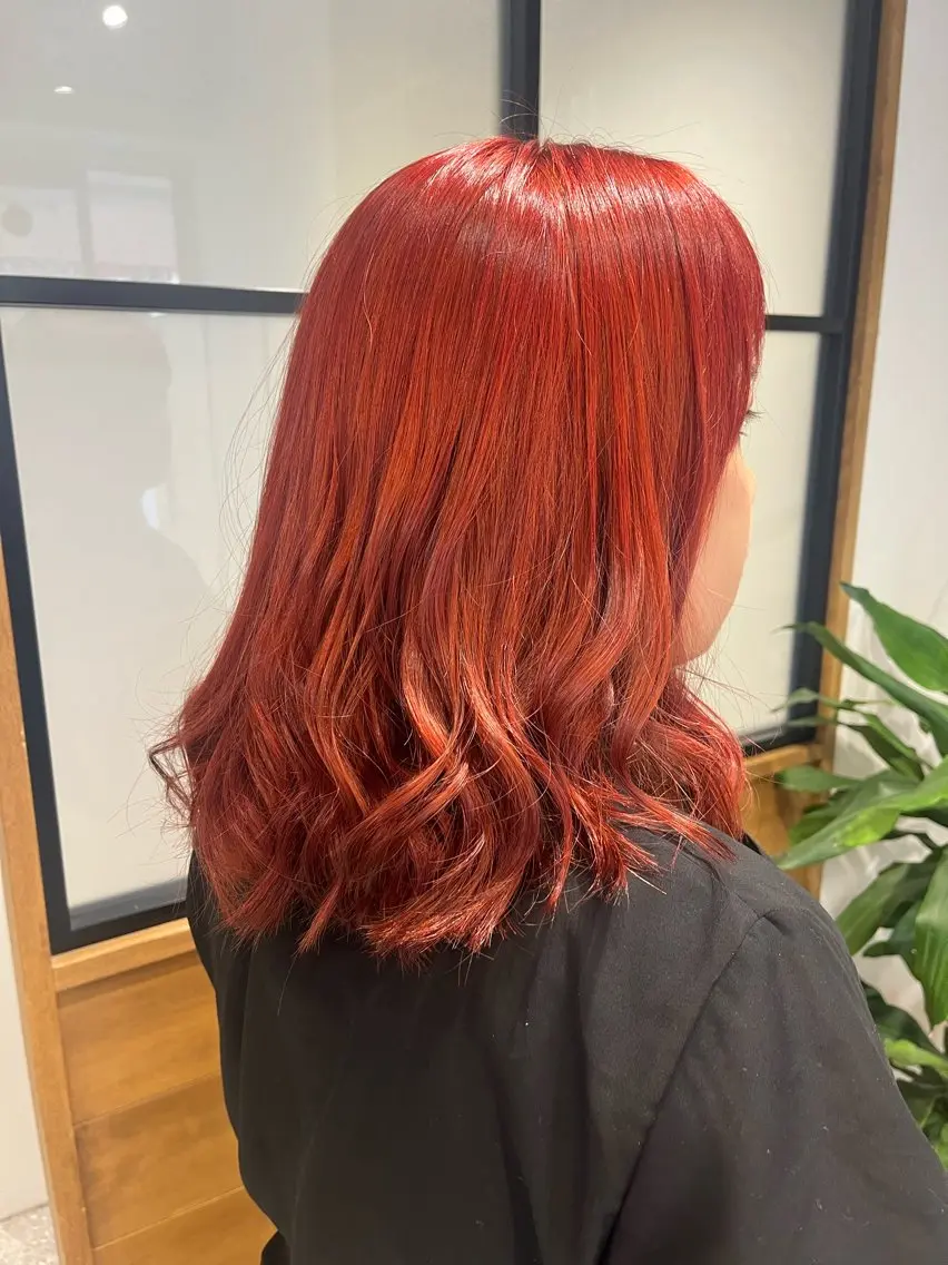 ミディアム カラー レッドカラー ヘアカラー ✿ すずかのヘアスタイル