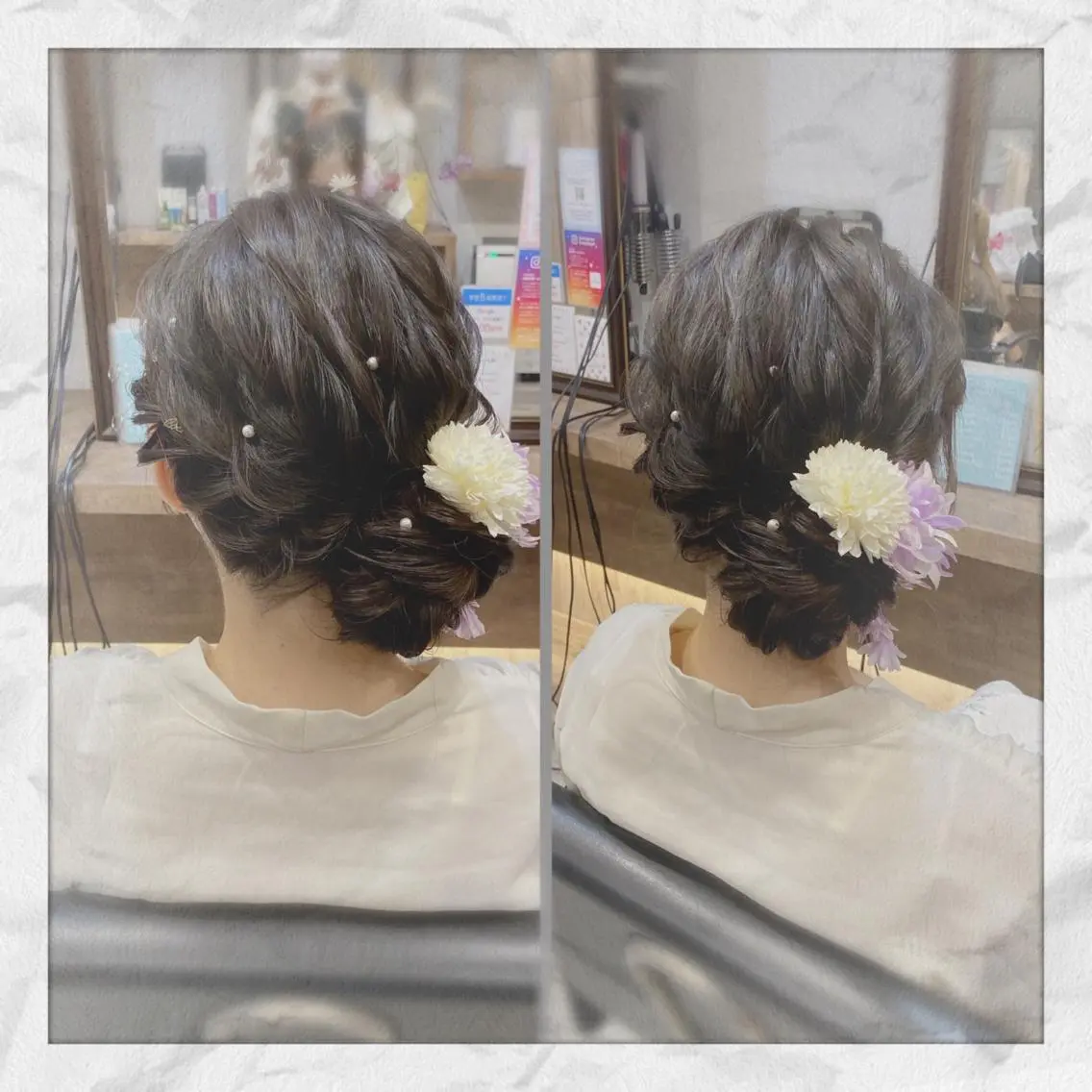 セミロング ヘアアレンジ ヘアセット ヘアセット/着付け 𓇼 まつもと𓇼のその他イメージ