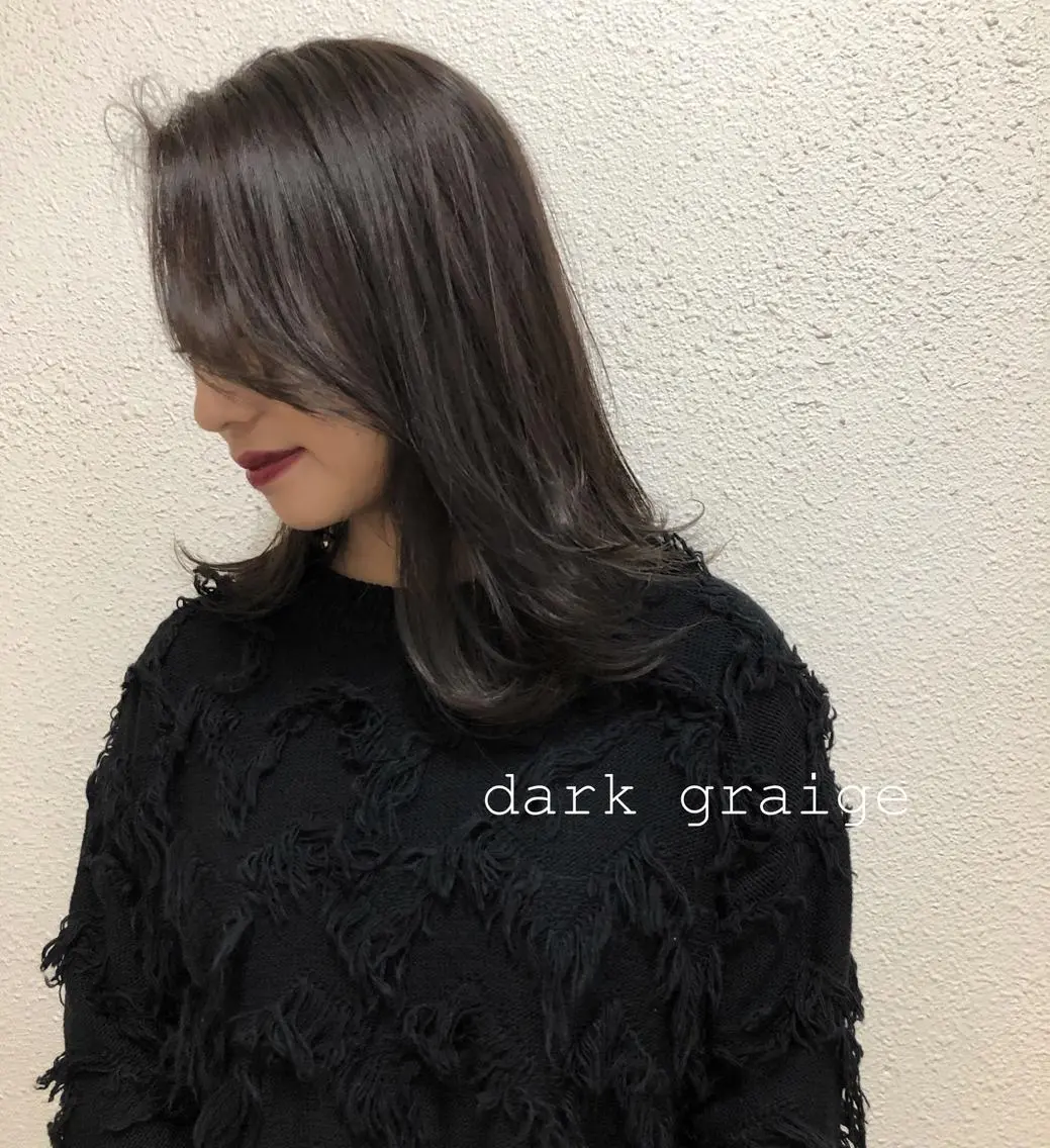 ミディアム カラー カット ヘアカラー ツキノキ ミナのヘアスタイル