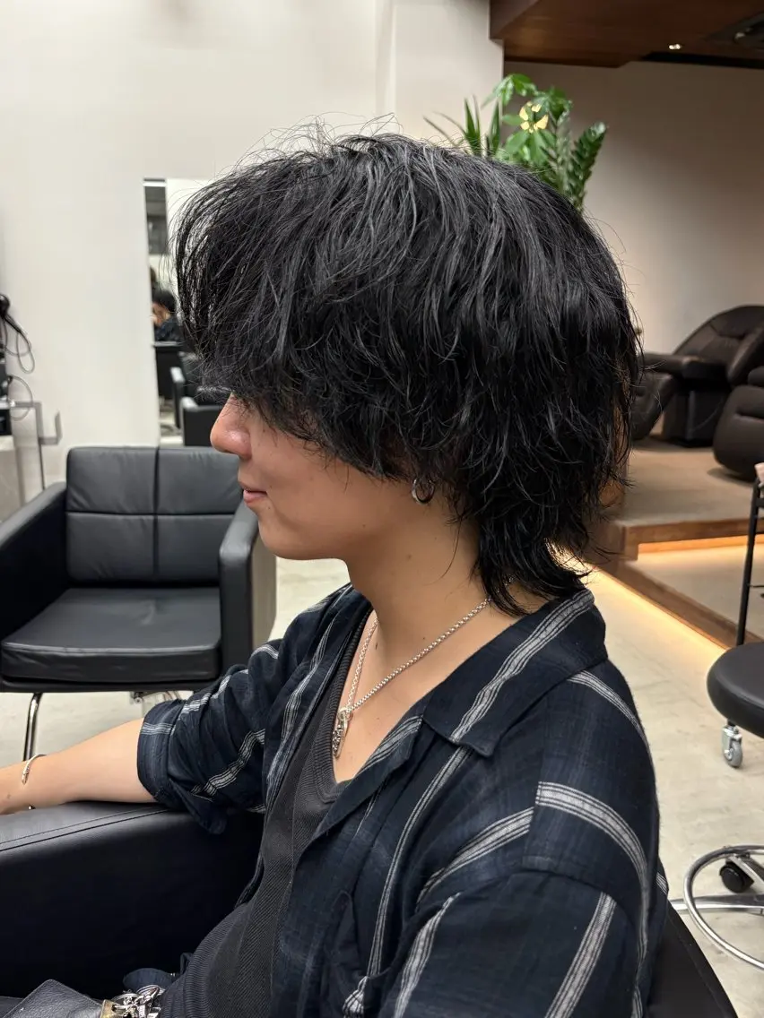 ショート カラー ブラウンカラー ダークブラウン メンズパーマ特化 sayoのヘアスタイル