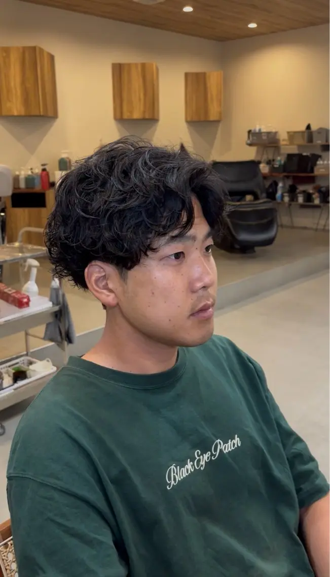 パーマ メンズ メンズパーマ カット パーマ 吉田 到真のヘアスタイル