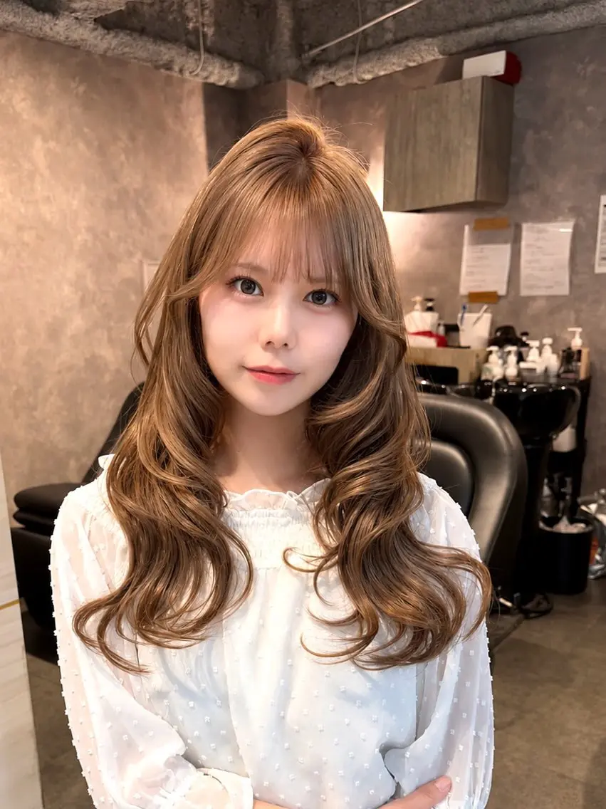 ロング カラー カット ヘアカラー 🩶鈴木茉奈🩶艶髪 /透明感/暖色カラーのヘアスタイル
