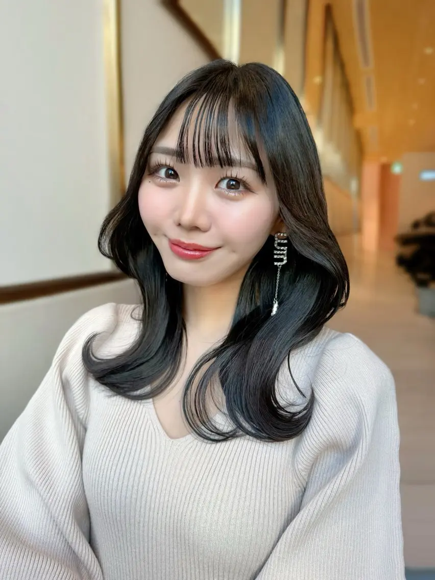セミロング カラー カット ヘアカラー トリートメント ヘッドスパ ヘアセット 韓国ヘア/レイヤー/ 顔まわり/りょーとのヘアスタイル