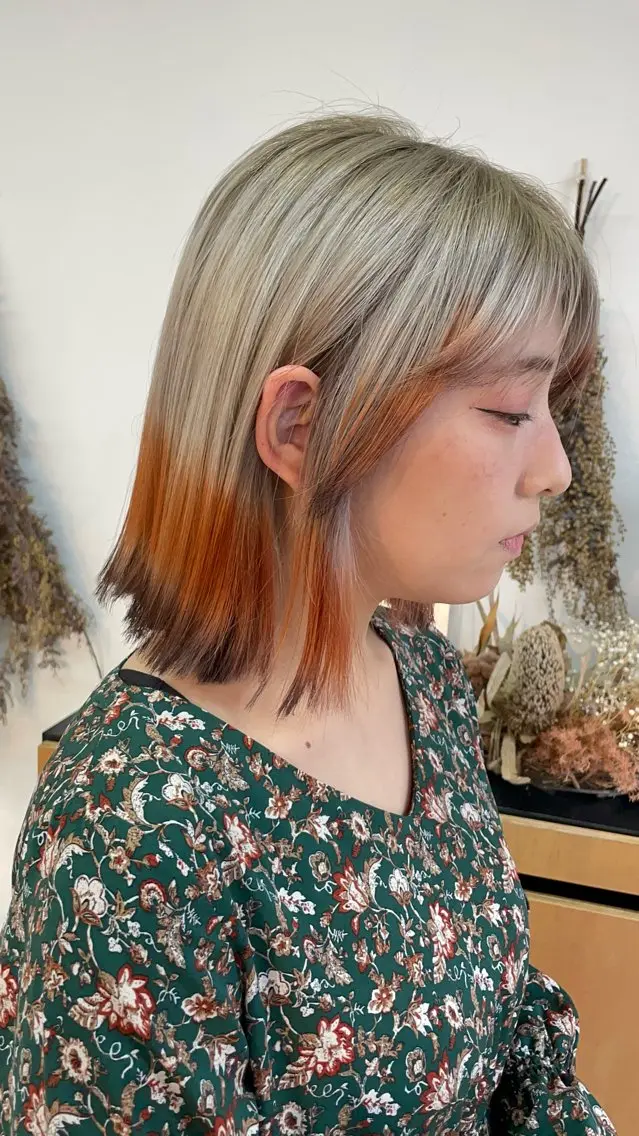 ミディアム カラー デザインカラー 狐カラー ハイトーンカラー ヘアカラー 🎨カラー専門家🎨 チャーリーのヘアスタイル