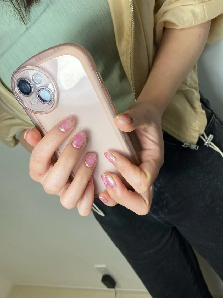 ネイル 大理石ネイル(マーブル) ミラーネイル ハンドネイル Eclat. Nailのネイルデザイン