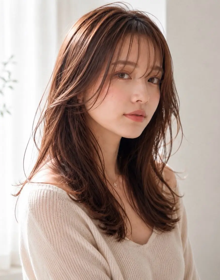 セミロング 菅野谷 琉那のヘアスタイル