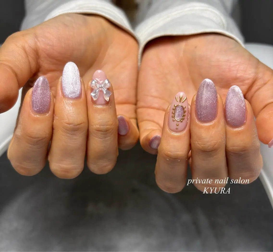 ネイル アートネイル マグネットネイル 大東市ネイルサロン 【KYURA】きゅらのネイルデザイン