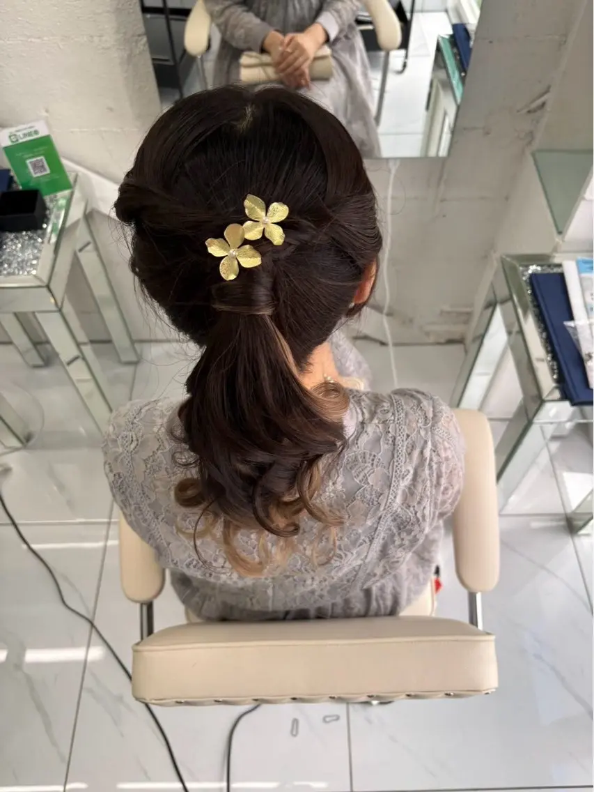 ヘアアレンジ ヘアカラー トリートメント ヘッドスパ 🎀ゆづき🌟 透明感/アレンジ💝のヘアスタイル