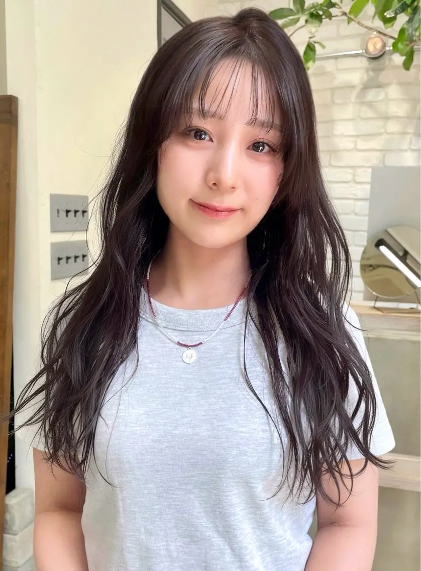 ロング カラー 透明感カラー オリーブカラー 髪質改善 トリートメント 酸性ストレート カット ヘアカラー トリートメント カノン/透明感カラー /酸性ストレートのヘアスタイル