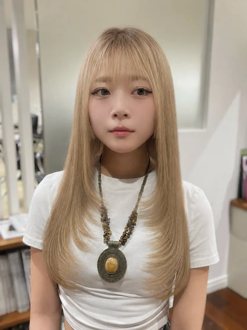 ロング レイヤーカット カット 🎀仙台/レイヤー /暖色/ありさ🎀のヘアスタイル