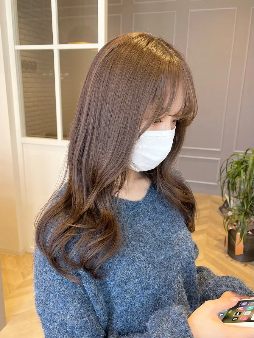 セミロング カラー ブリーチ ブリーチなしカラー GOODDAY ヘアサロンのヘアスタイル