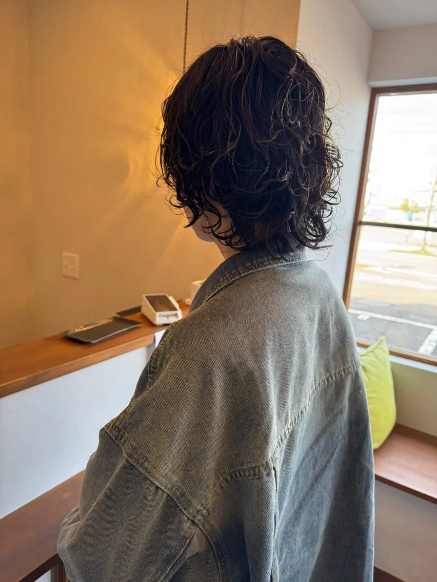 ショート パーマ ウルフカット 中島 絢太のヘアスタイル