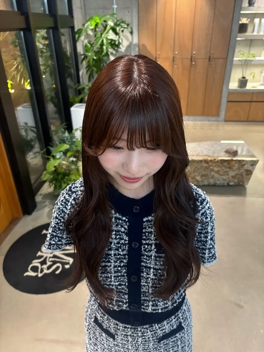 ロング カラー ブリーチ ブリーチなしカラー ヘアカラー 林 璃乙菜のヘアスタイル