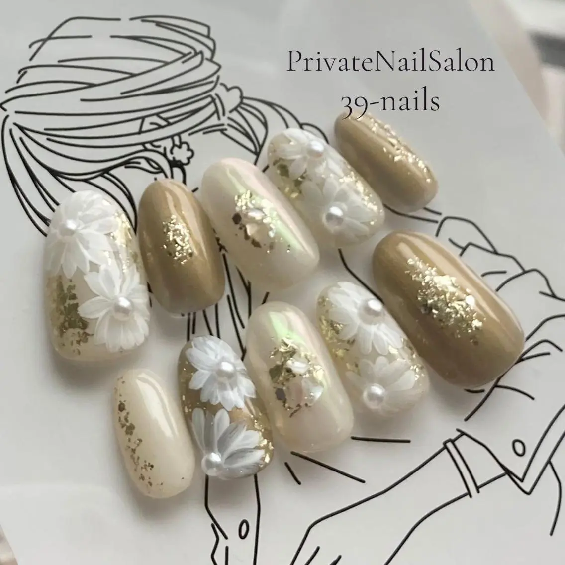 ネイル ジェルネイル パラジェル ブライダルネイル 39-nails EharaMikuのネイルデザイン