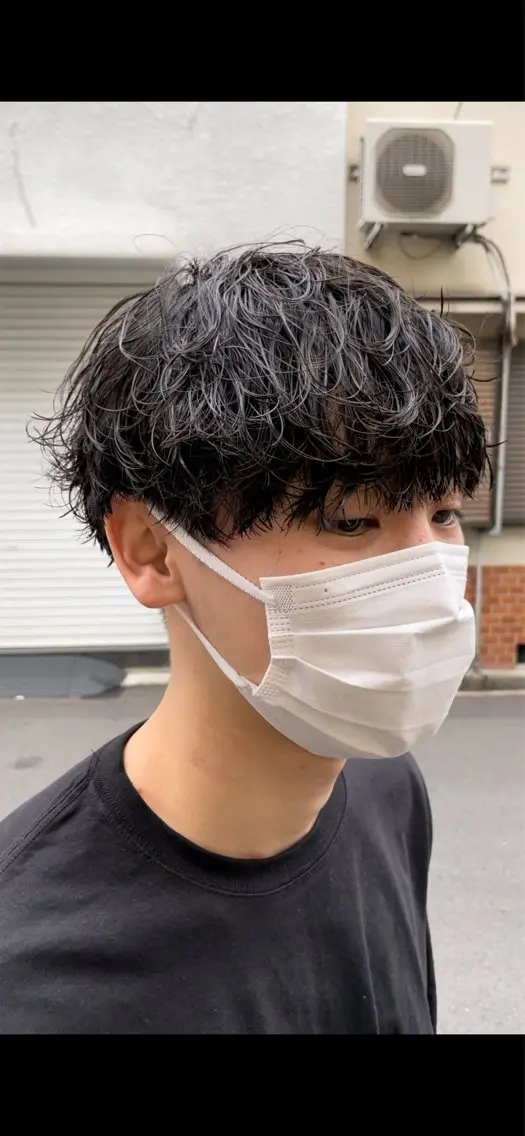 ショート パーマ メンズ アップバング センターパート メンズ韓国風 マッシュ メンズパーマ 💎メンズヘア特化 💎🦋野木祐輔のヘアスタイル