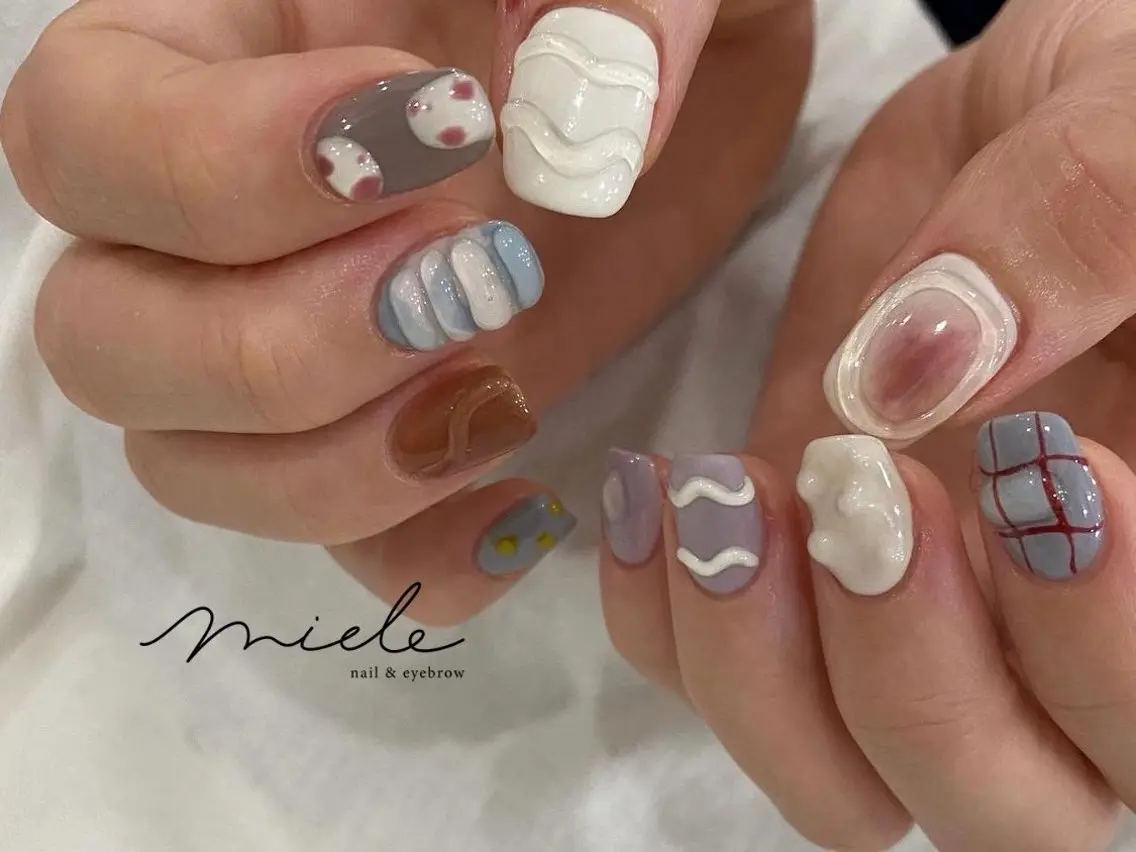 ネイル ハンドネイル miele【ミエレ】 海外シンプルデザインのネイルデザイン